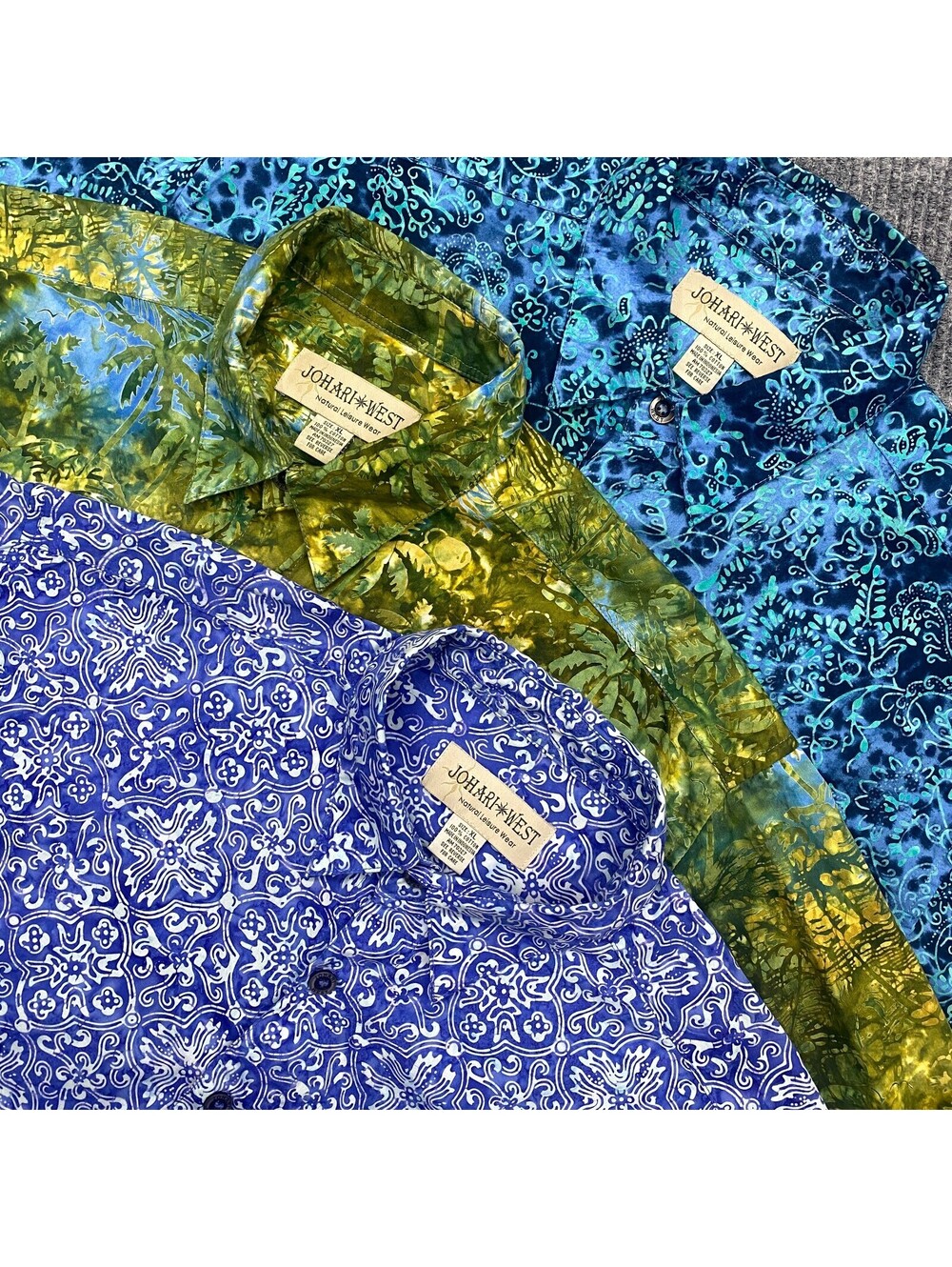 Lot Of 3 Johari West Hawaiian Shirt Mens XL AOP Geometric Short Sleeve Button Up